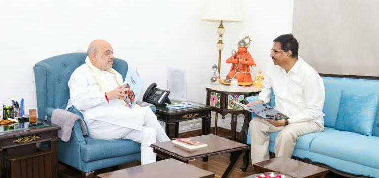 Odisha Governor Hari Babu Kambhampati Meets Amit Shah in Delhi